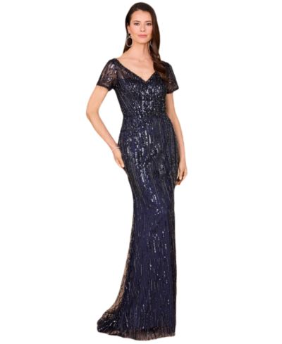 Женское вечернее платье Lara Short Sleeve Beaded Mermaid