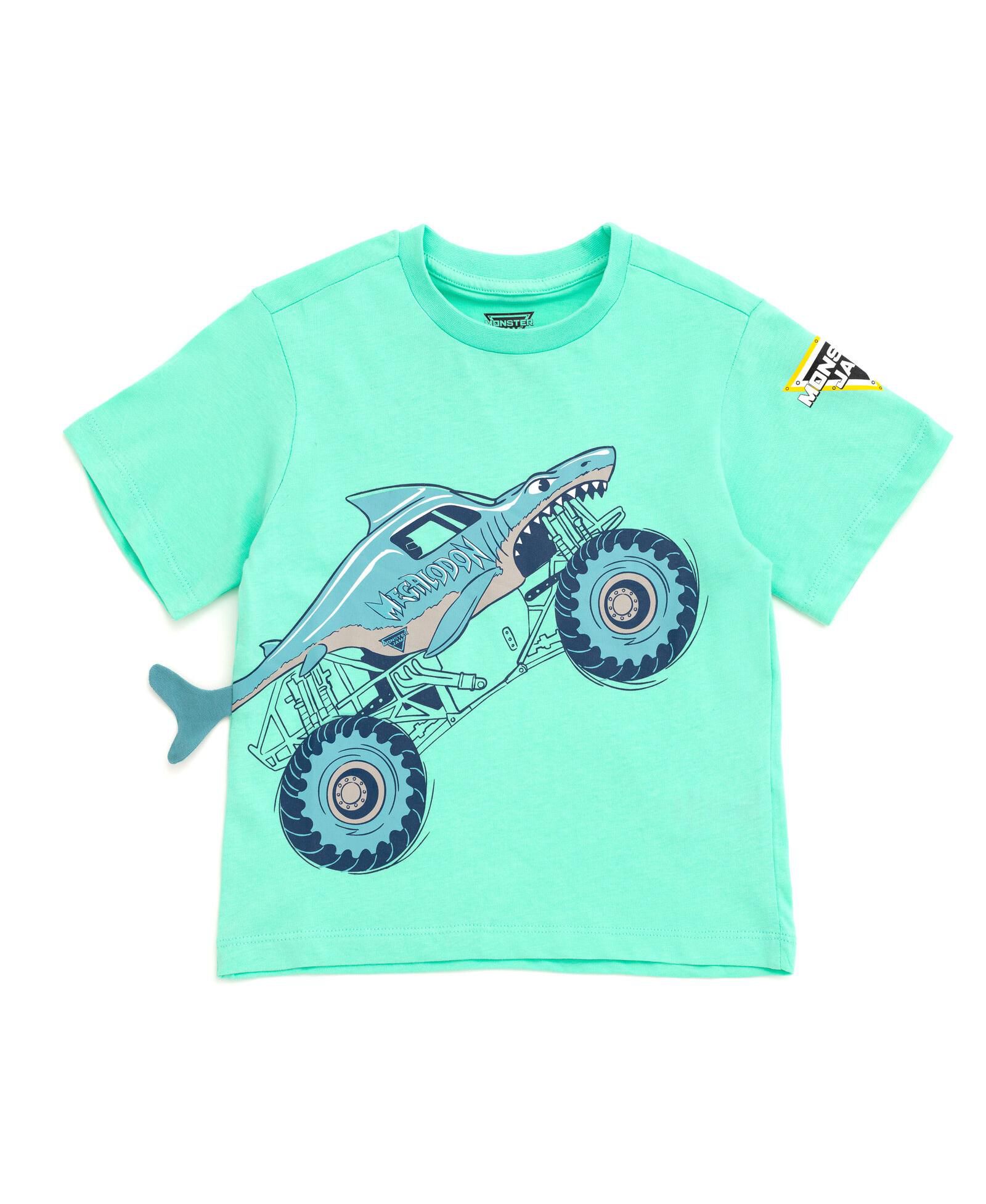 Monster Jam Boys' 3D Novelty Short Sleeve T-Shirt