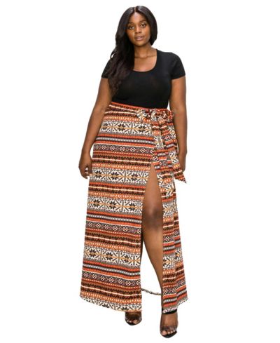 L I V D Plus Size Ari Wrap Maxi Skirt