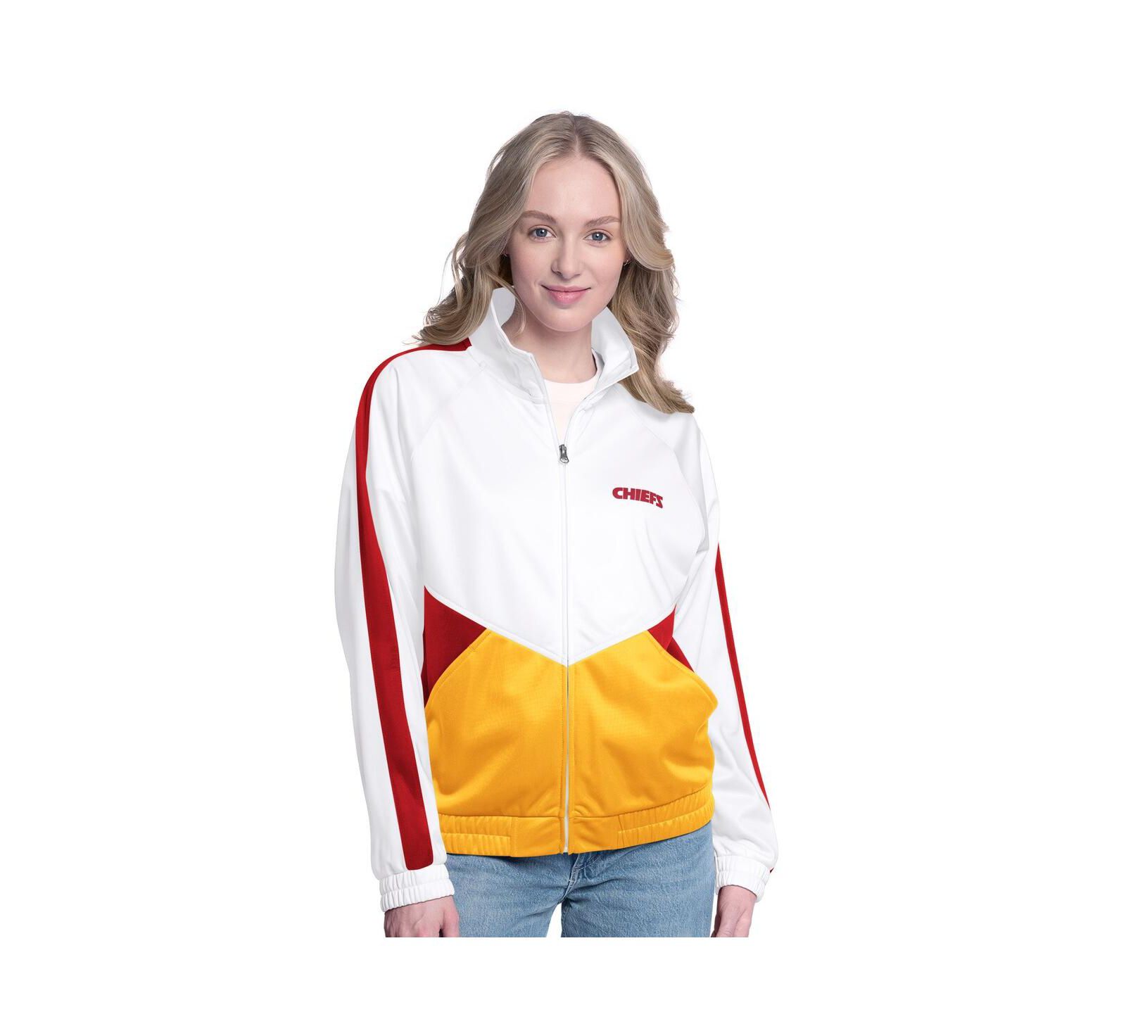 Женская куртка G-III 4Her by Carl Banks White/Red Kansas City Chiefs Rally Rhinestone Full-Zip Track
