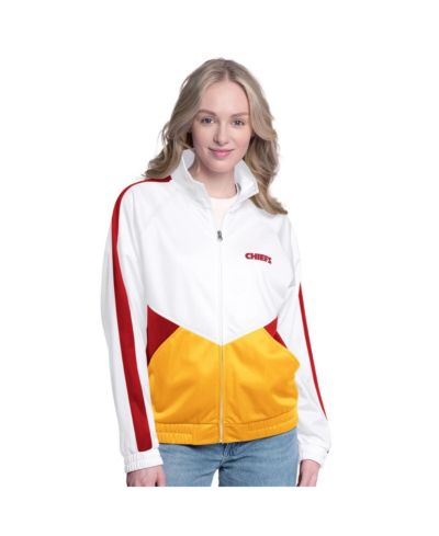 G-III 4Her by Carl Banks Women's White/Red Kansas City Chiefs Rally Rhinestone Full-Zip Track Jacket