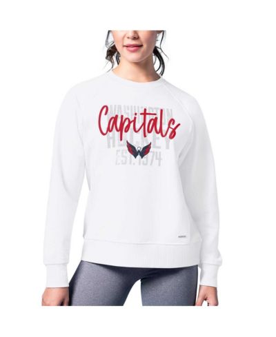 MSX by Michael Strahan Women's White Washington Capitals Millie Raglan Pullover Sweatshirt