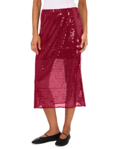 1.STATE Women's Sequin Midi Skirt