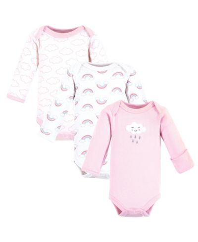 Luvable Friends Baby Girls Preemie Long Sleeve Bodysuits 3pk - Foxy