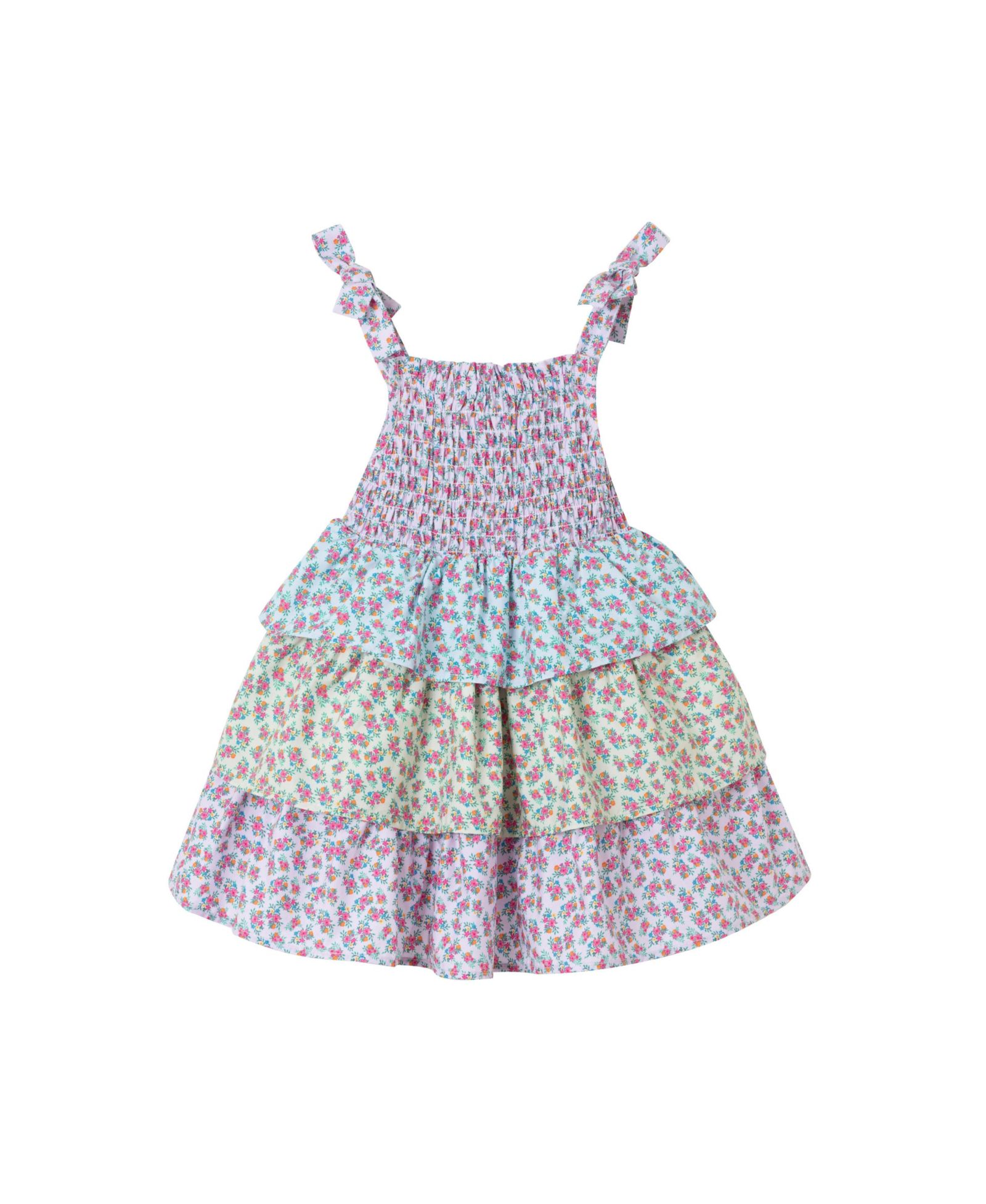 Платье Andy & Evan Little Girls Toddler/Child Color Blocked Floral Tiered