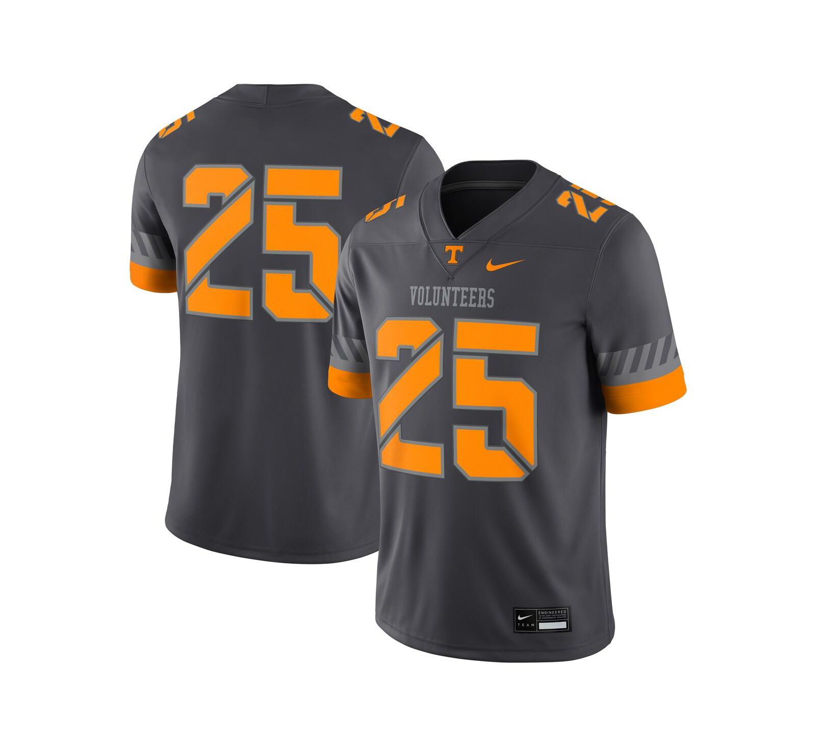 Мужская джерси Nike 25 Anthracite Tennessee Volunteers Game
