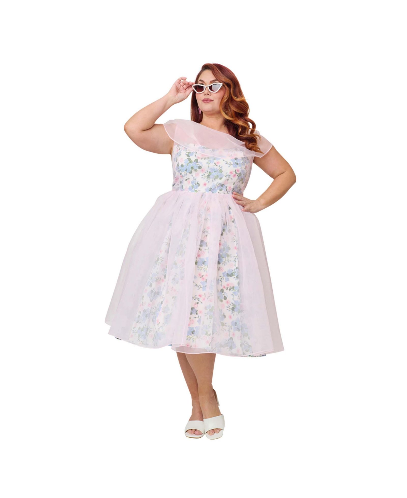 Unique Vintage Plus Size Modern Art Swing Dress