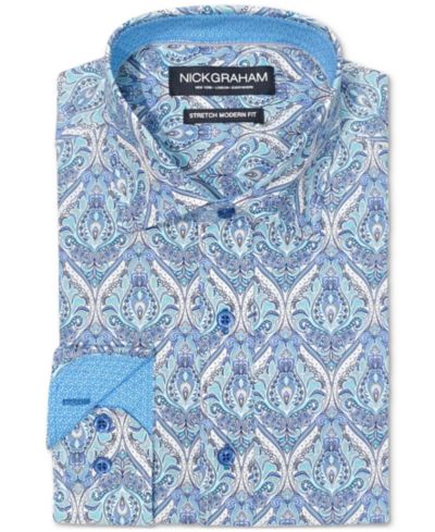 Мужская рубашка Nick Graham Royal Paisley Dress Shirt