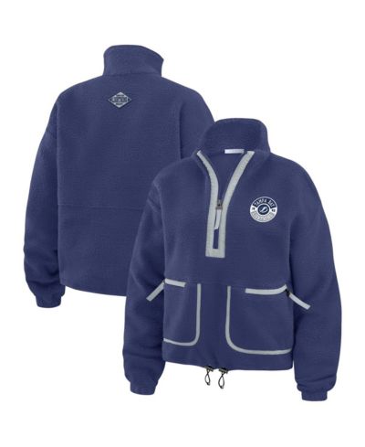 WEAR by Erin Andrews Women's Blue Tampa Bay Lightning Polar Fleece Half-Zip Jacket