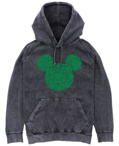 Mickey Classic Men's Mickey Clover Fill Hoodie Fleece Pullover Sweatshirt