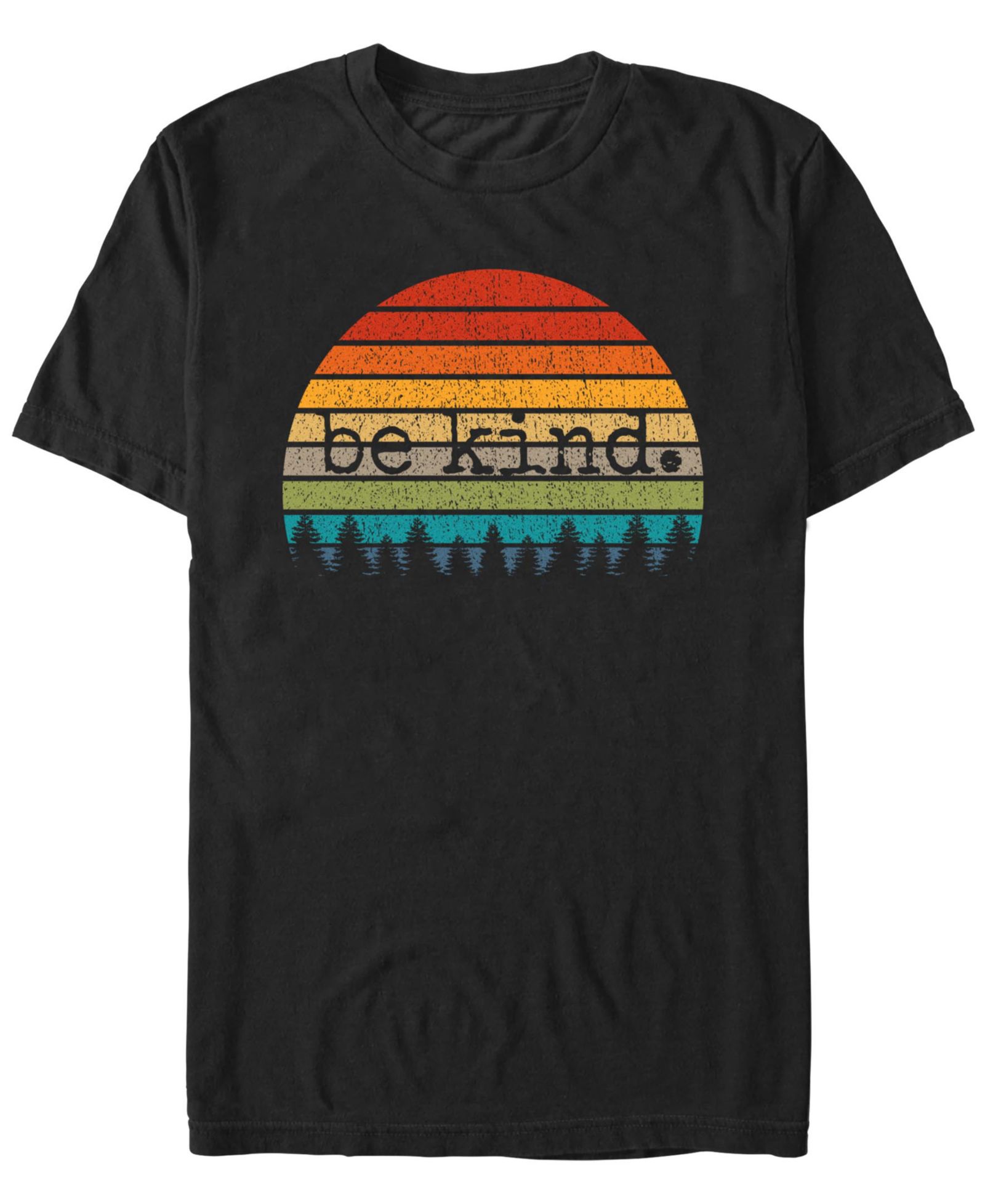 Design By Humans Men's Uplifting Retro Sun Vintage Be Kind Happy Positive Gift Short Sleeve T-Shirt