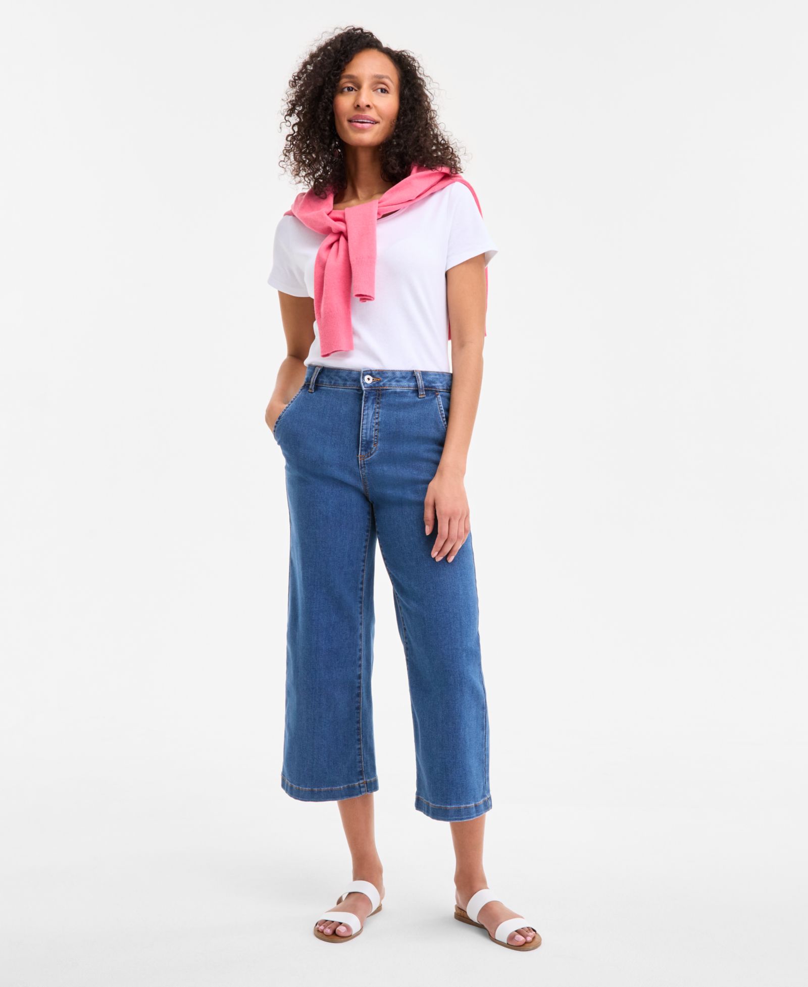 Style & Co Petite  High-Rise Wide-Leg Crop Jeans, Created for Macy's