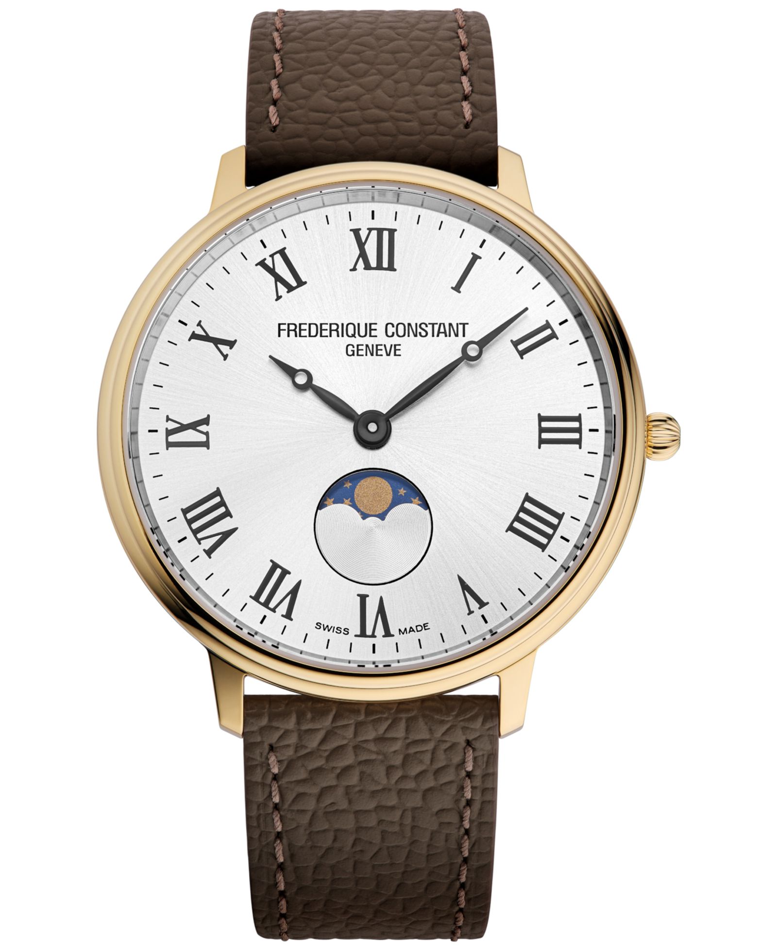 Мужские часы Frederique Constant Classics Quartz Moonphase Brown Leather Strap 39mm