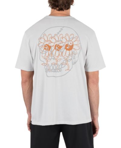 Hurley Men's Skulls And Flowers Short Sleeve T-Shirt