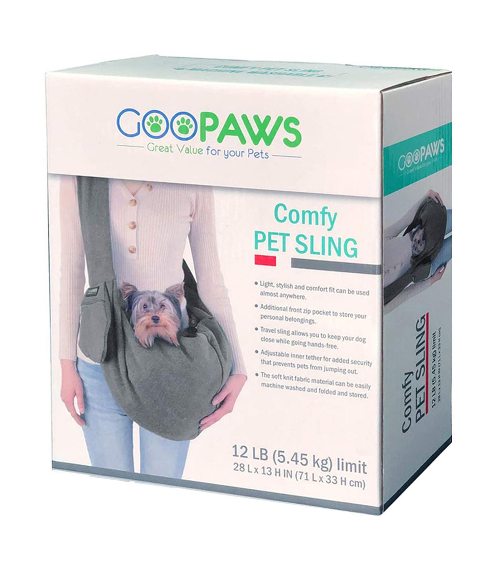 Comfy Pet Sling: Grey