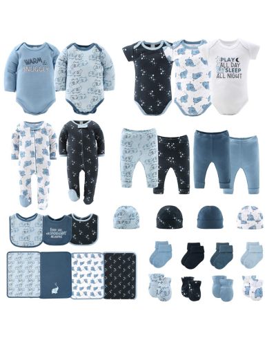 The Peanutshell подарочный набор для новорожденных, Elephant Blue, 30 предметов