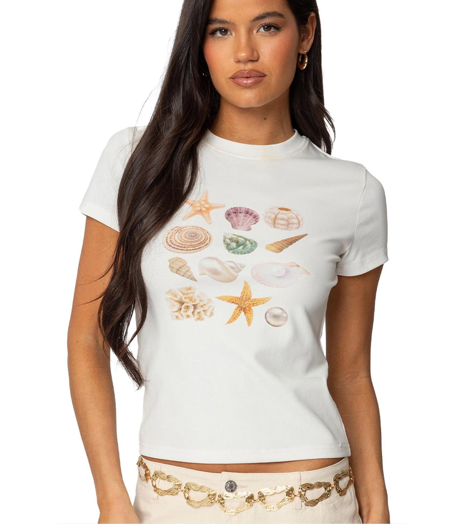 Edikted Women's Seashells Graphic T Shirt