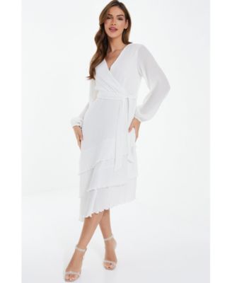 QUIZ Women's Crinkle Chiffon Asymmetric Wrap Dress