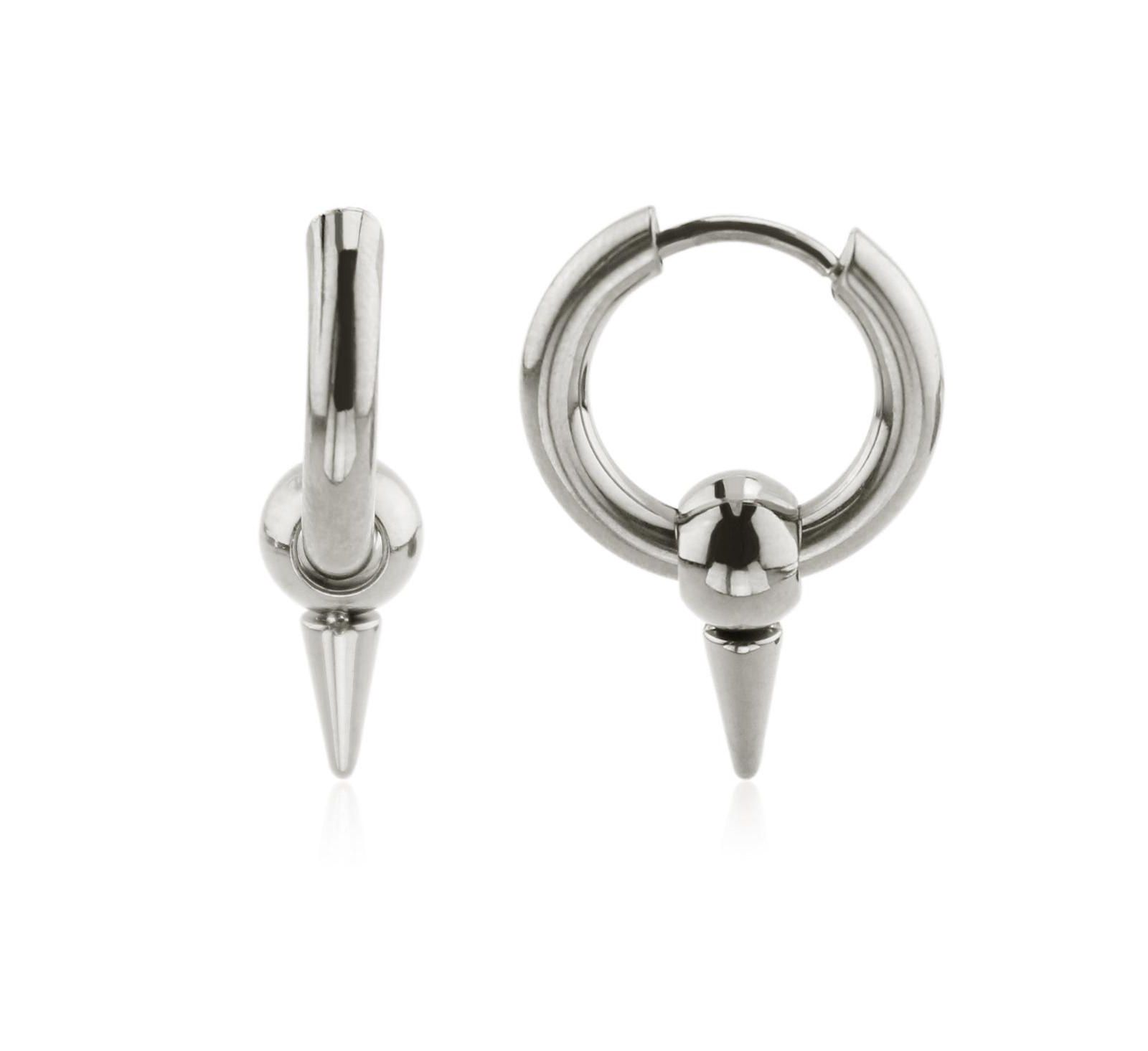 Серьги Ash Spike Huggie Non-Plated Stainless Steel
