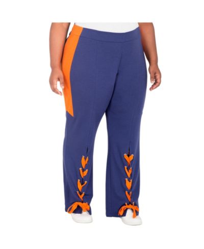 Poetic Justice Plus Size Side Stripe Lace Up Hem Pants