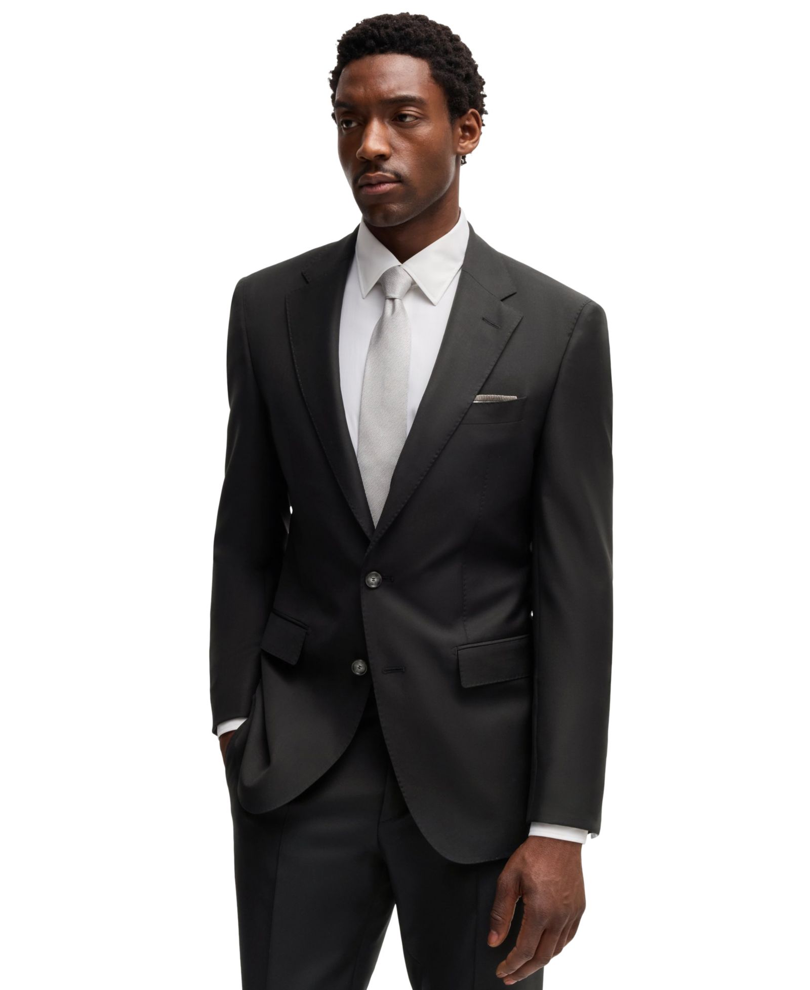 BOSS by Hugo Boss Мужской приталенный жакет из девственной шерсти