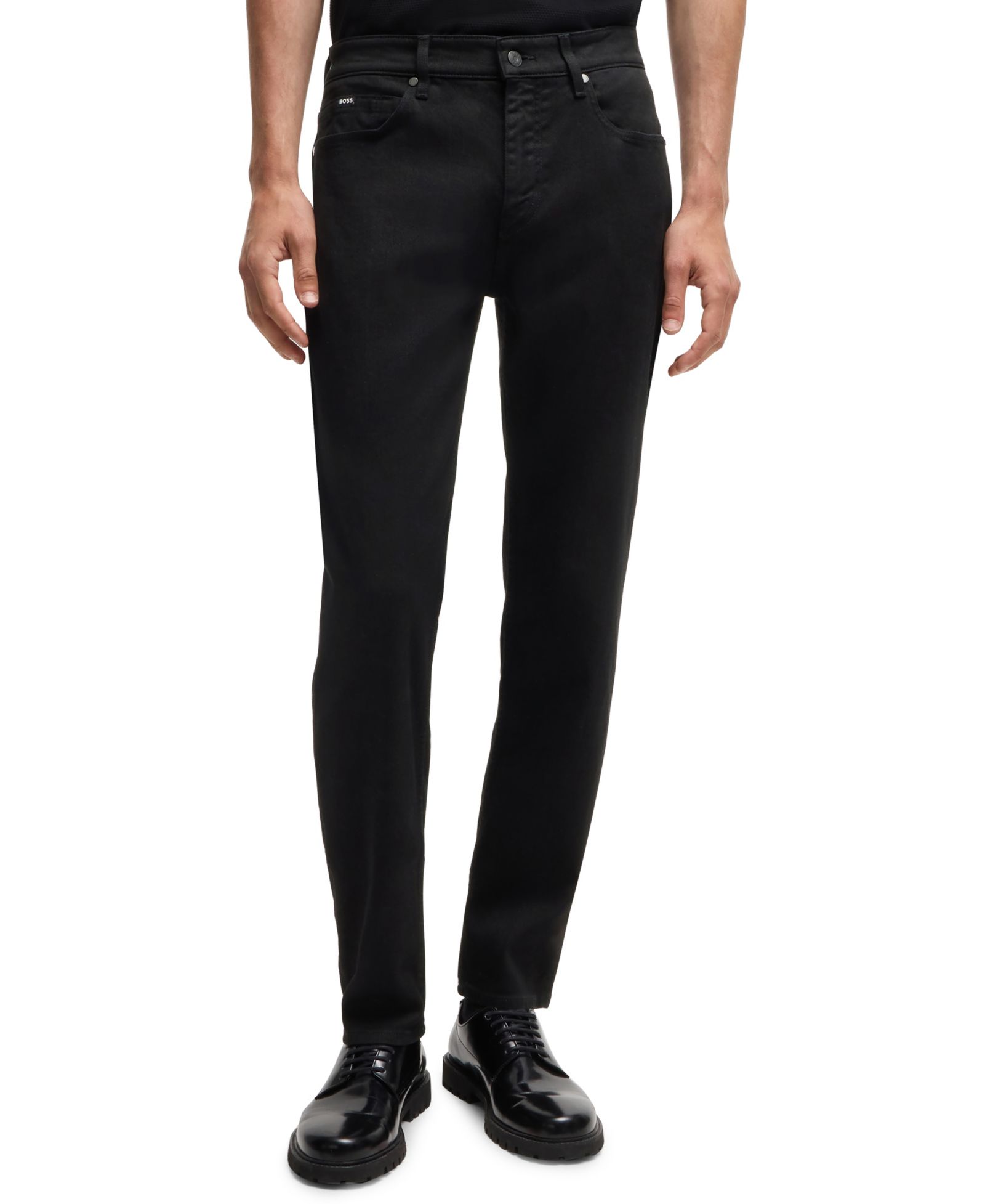 BOSS by Hugo Boss Men's Black Super-Soft Regular-Fit Jeans