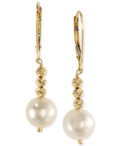 Серьги EFFY® Cultured Freshwater Pearl Drop в 14k Gold (8-1/2mm)