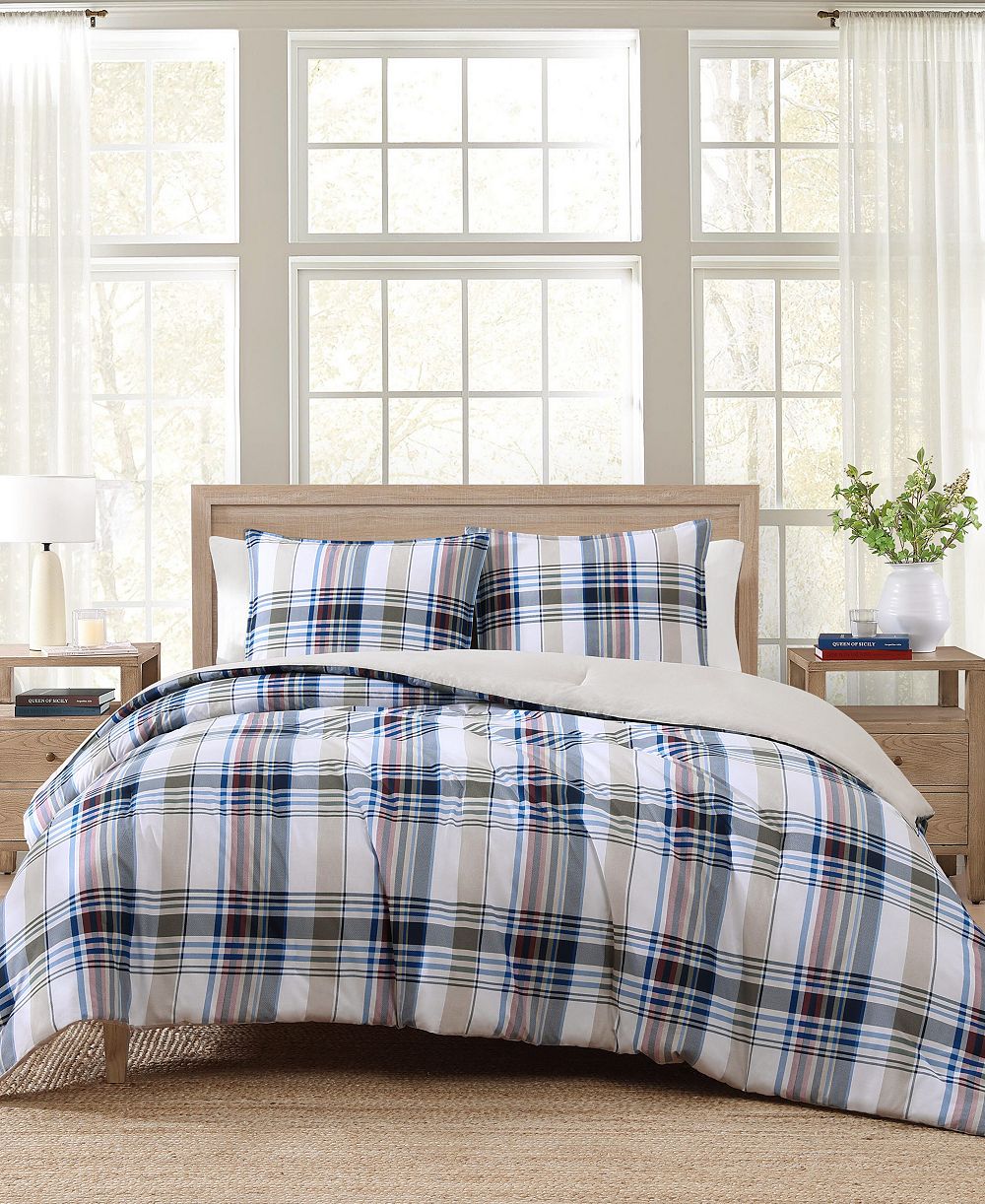 Tommy Hilfiger Waterbury Plaid Cotton 3-Pc. Comforter Set, King