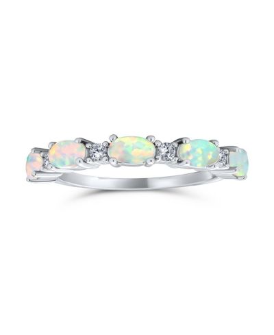 Кольцо из стерлингового серебра с белым опалом и акцентами CZ от Bling Jewelry