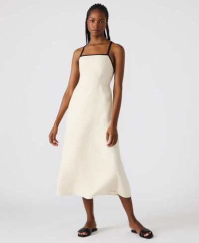 Женское миди-платье Steve Madden Women's Riyan Tipped Apron-Neck Linen Blend