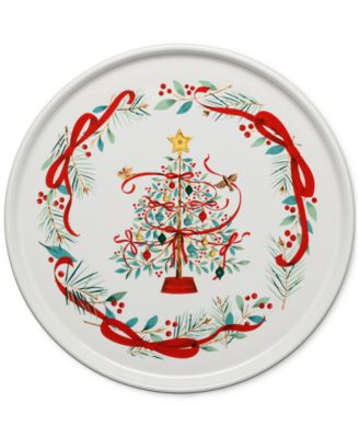 Круглое сервировочное блюдо Fiesta Holly Berry Christmas Tree 12"