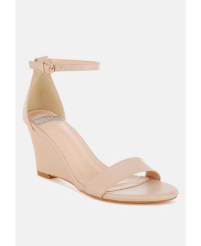 Rag and Co Womens Pobora Genuine Leather Slim Wedge Heel Sandals