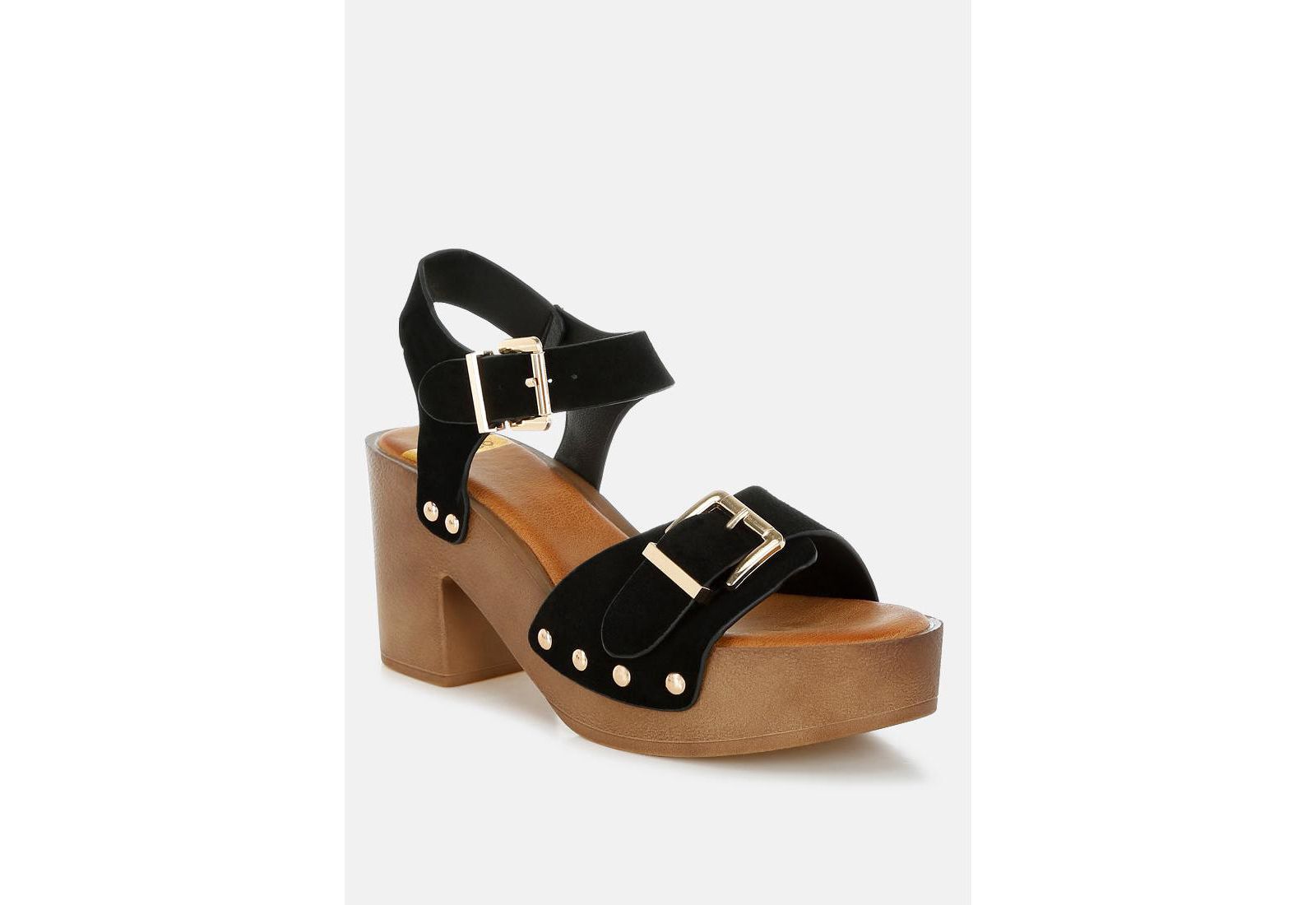 Rag and Co Women's Lhasa Real Suede Leather Clog Sandals