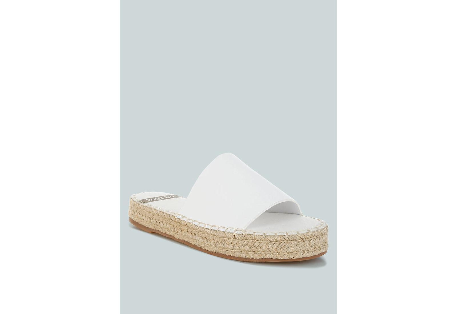 Rag and Co Womens Scalar Genuine Soft Leather Espadrille Flatforms