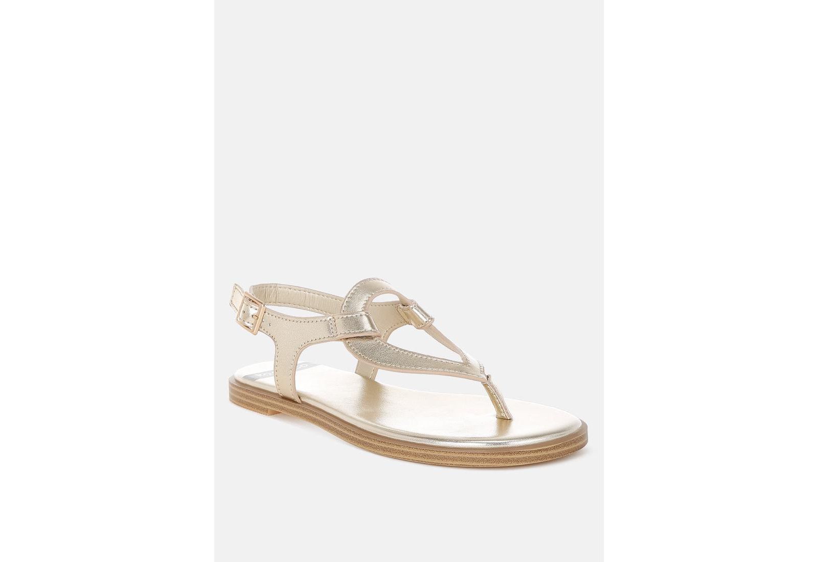 Rag and Co Womens Zorad Metallic Genuine Leather  Flats