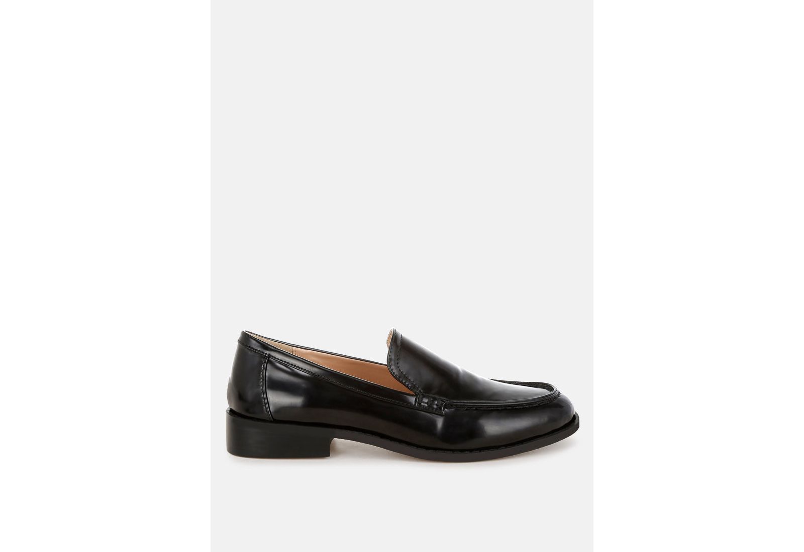 Rag and Co Womens Corleone Pleather Stacked Heel Loafers
