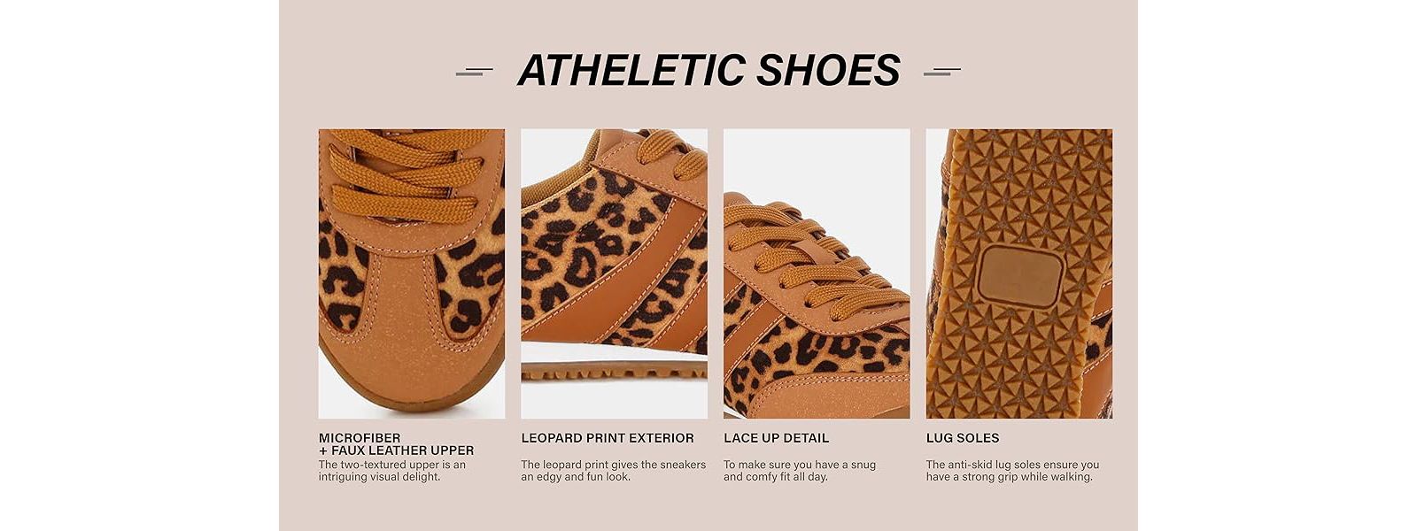 London Rag Women's Panther Leopard Print Microfiber Sneakers