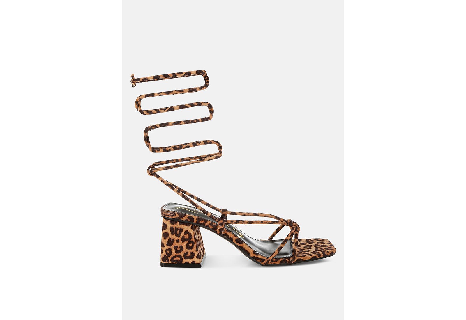 London Rag Women's Piani Leopard Print Square Toe Heels