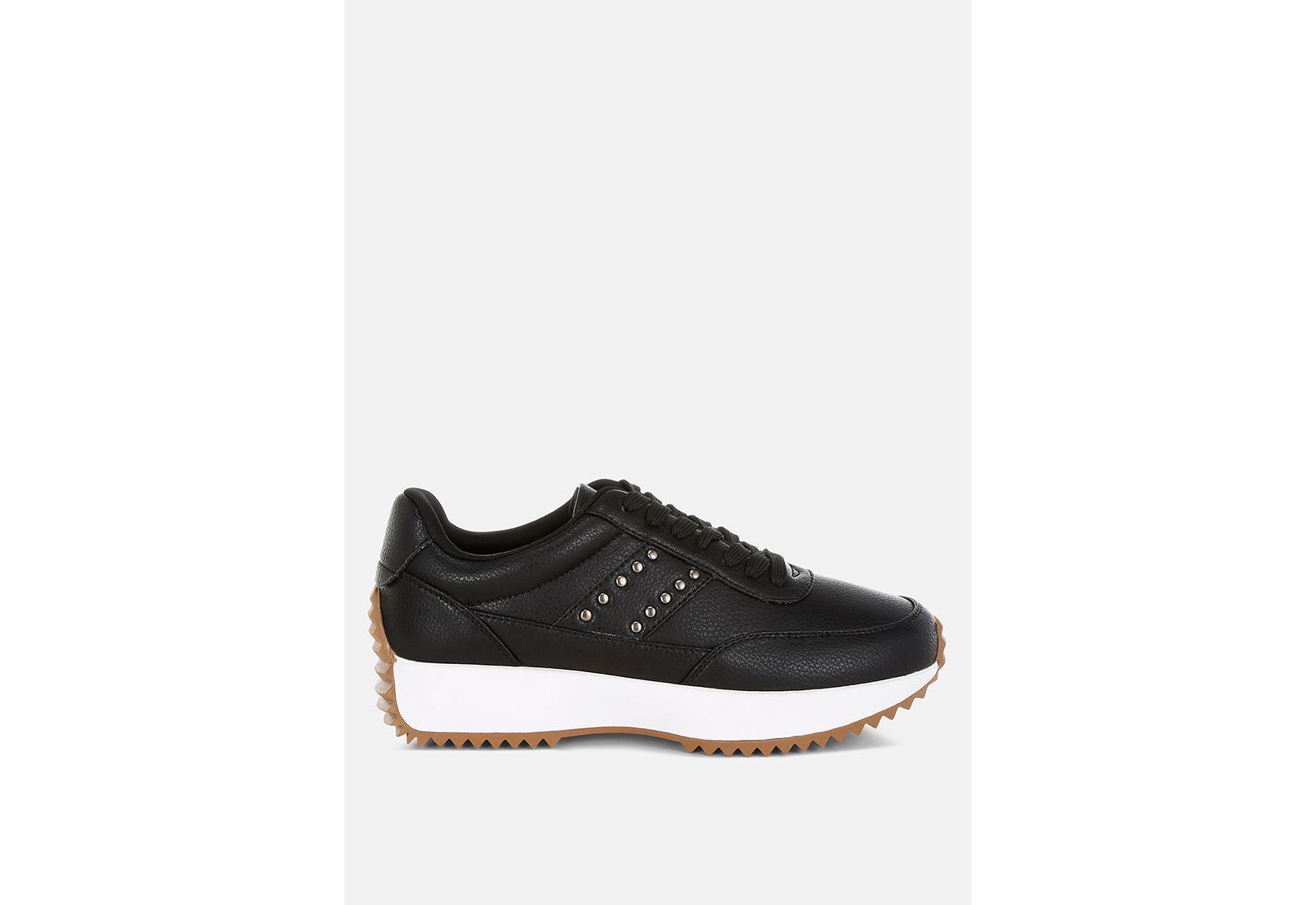 Rag and Co Womens Athion Studded Real Leather Sneakers