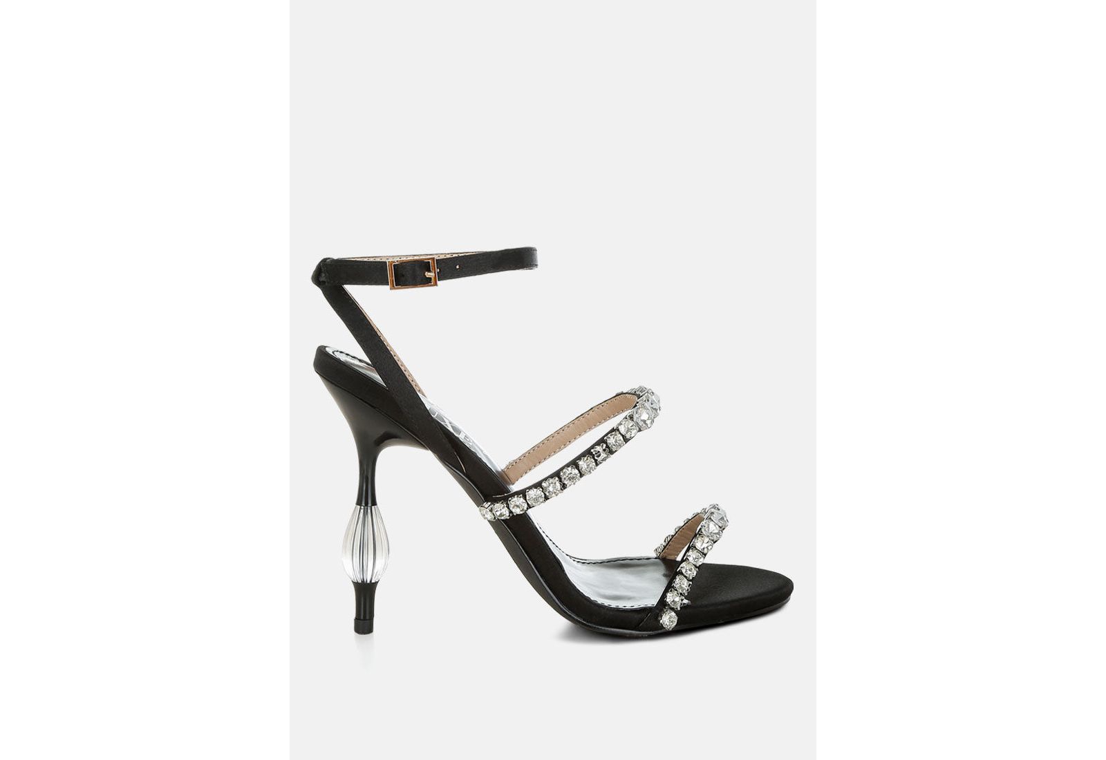 London Rag Womens Aragon Diamante Embellished Fantasy Heel Sandals