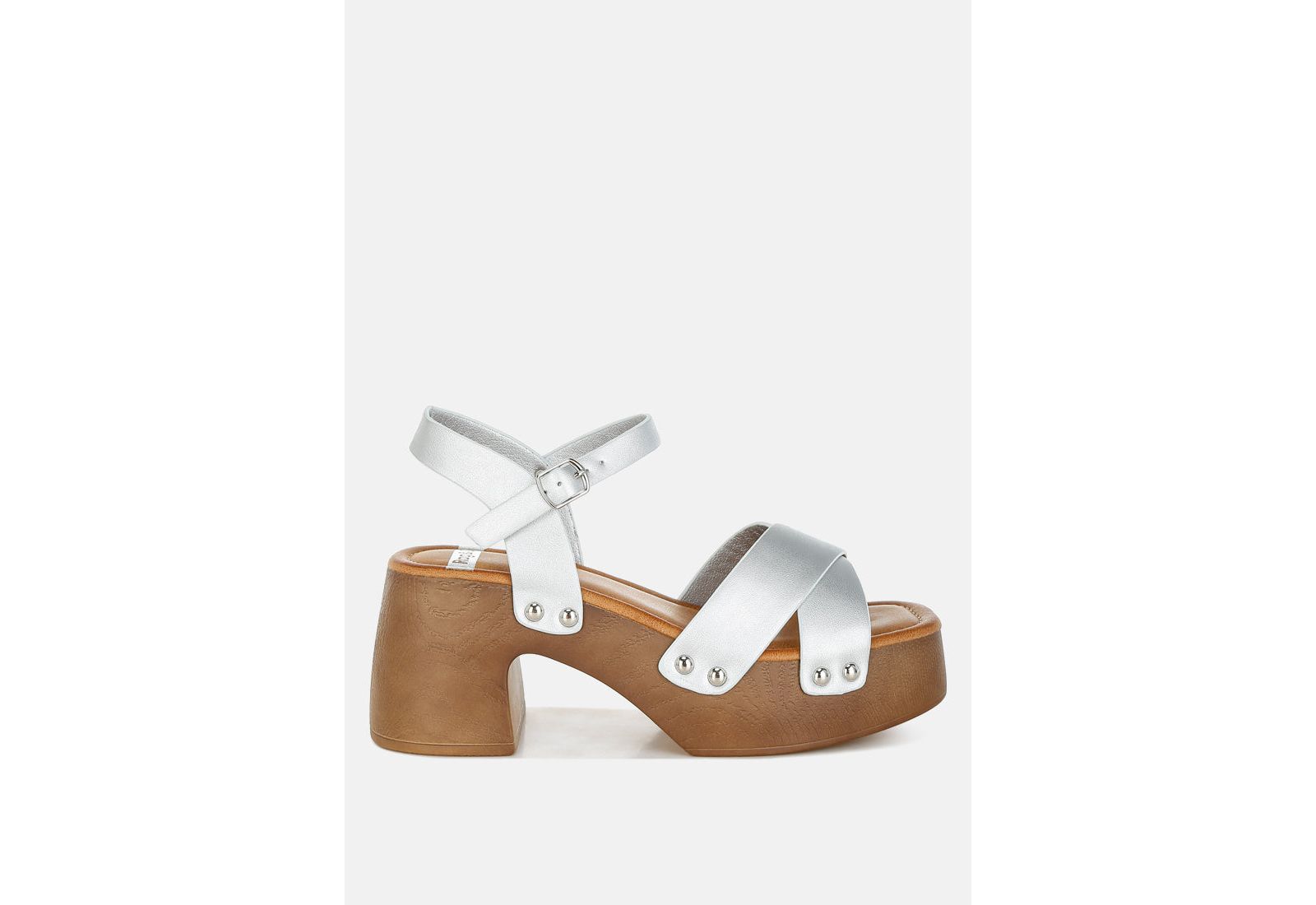 Rag and Co Womens Morasa Metallic Pleather Clog Sandals
