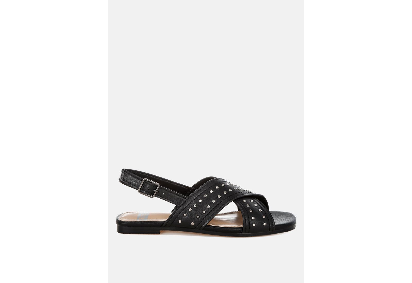 Rag and Co Womens Calluna Stud Embellished Buckled Flats