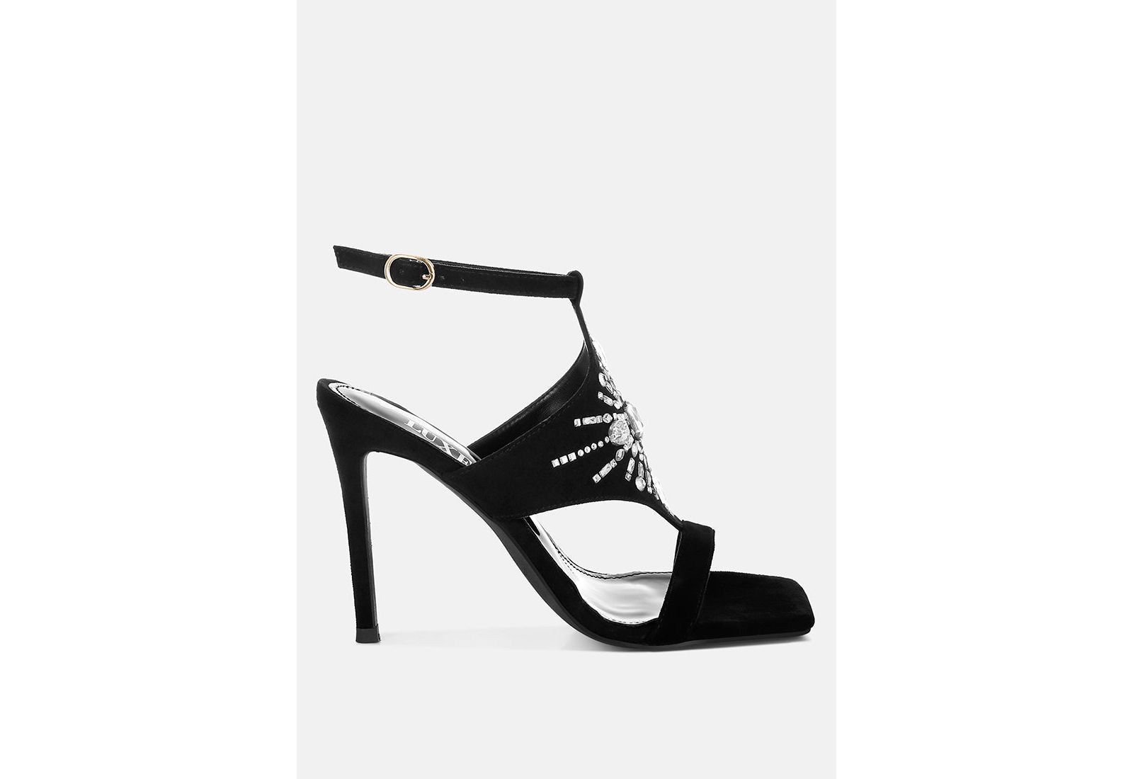 London Rag Womens Warda Jeweled Shiny Stiletto Heels