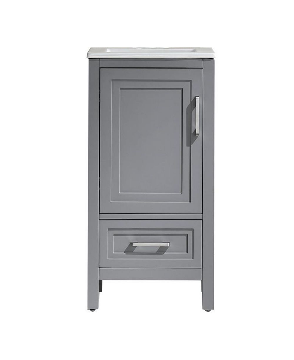 Casainc Fully Assembled 18" Freestanding Single Bathroom Vanity with 2 Handles Sets