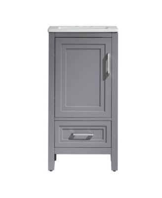 Casainc Fully Assembled 18" Freestanding Single Bathroom Vanity with 2 Handles Sets