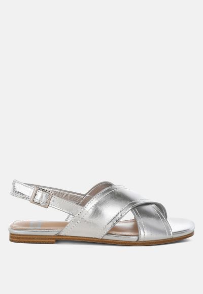 Женские слинг-мюли Rag & Co Kanon Metallic Pleather Criss-Cross