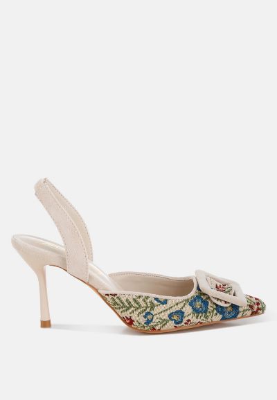 Женские туфли-лодочки London Rag Miraya Embroidered Buckle Detail Stiletto