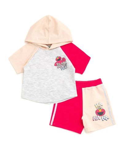 Sesame Street Baby Boys 2-Piece Hooded Tee and Shorts Set
