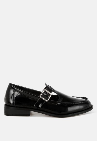 Rag and Co Womens Swenson Patent Pleather Mary Jane Loafers