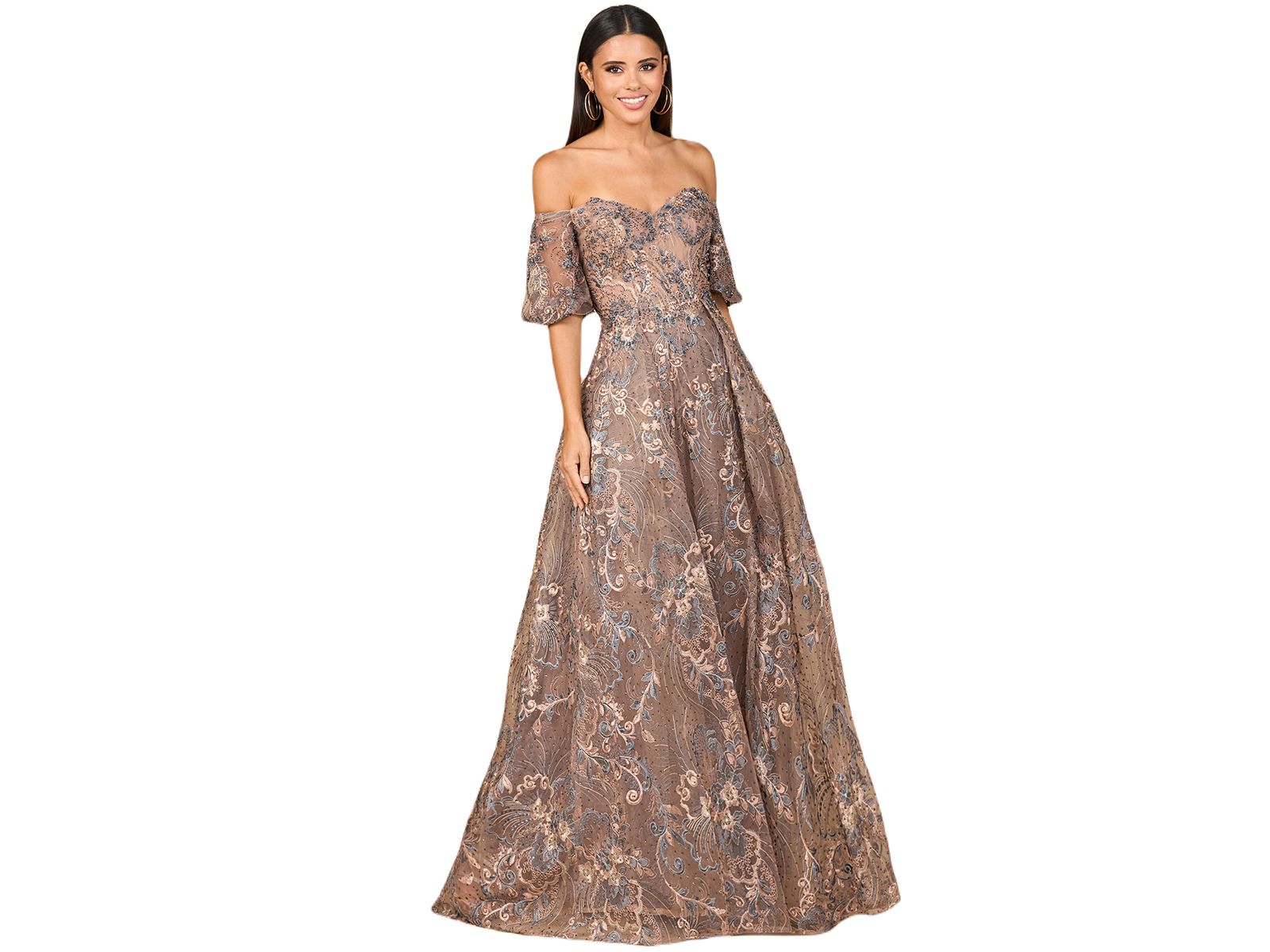 Lara Women's Off Shoulder Lace Ballgown